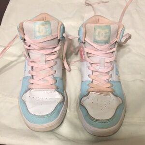 DC Kids' Blue and Pink High-Top Sneakers